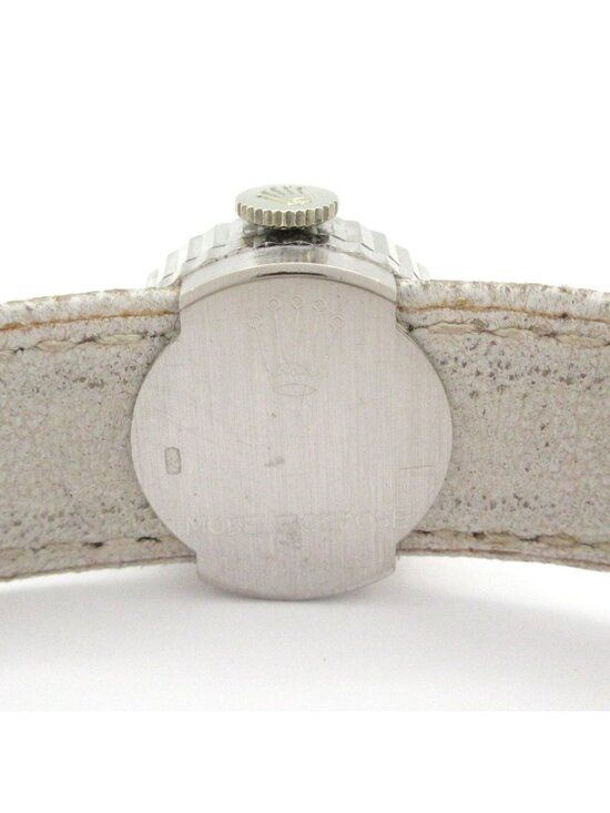 Rolex Watch Chameleon Orchid 18k White Gold Antique Leather Strap Required OH main image 8
